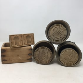 (4) Antique Butter Molds, Including Swan