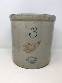 3 Gallon Redwing Stoneware Crock
