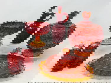 Amberina Moon And Star Glass