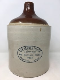 Liquor Advertising Stoneware Jug