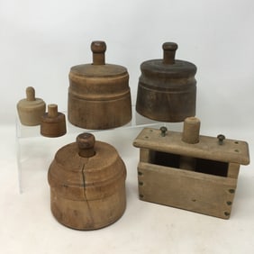 (6) Wooden Butter Molds