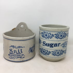 Blue & White Salt & Sugar Crocks