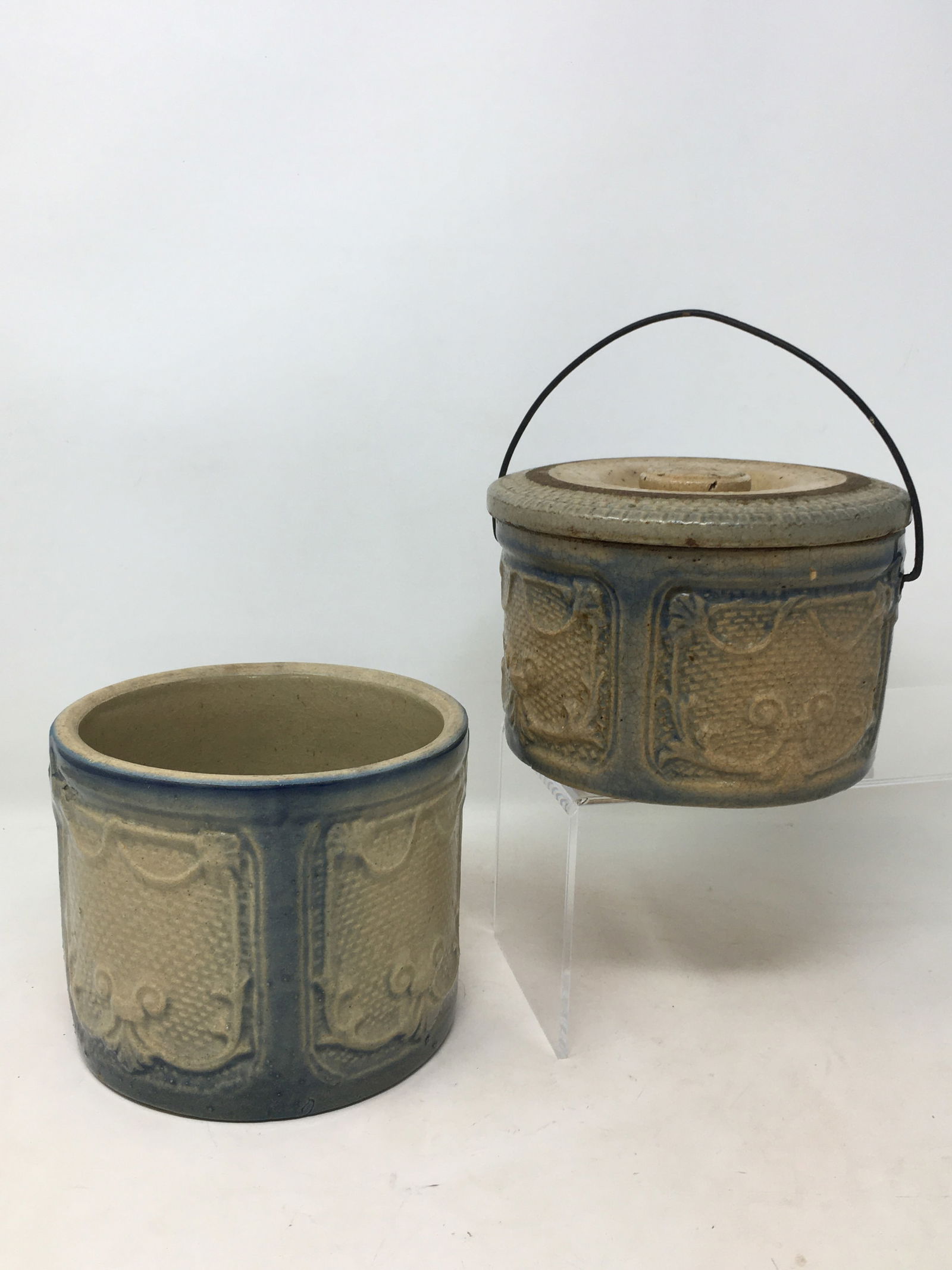 (2) Draped Window Stoneware Crocks (1 of 3)