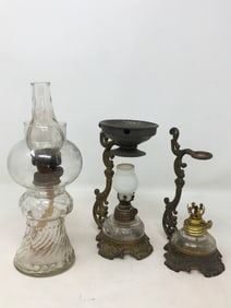 (3) Miniature Kerosene Oil Lamps