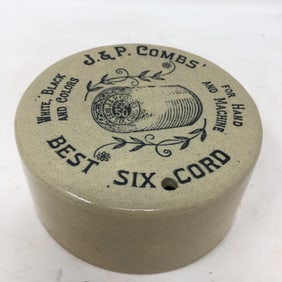 J & P Combs Advertising Stoneware String Holder