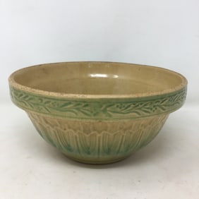 Green Glaze Yellowware Bowl