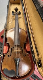 Violin in Wooden Case with Bow