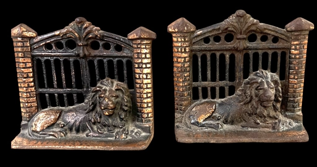 Cast Iron Bookends with Lions (1 of 2)