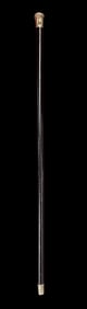 Black Lacquer Walking Stick w/ Golden Top
