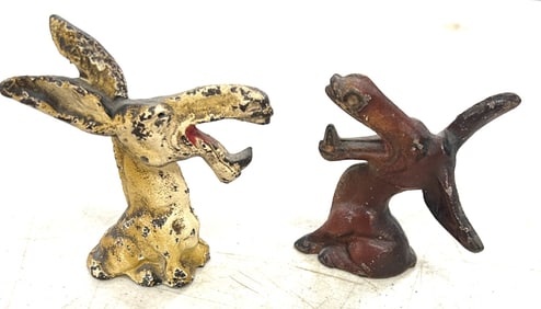 Two Cast Iron Mule Bottle Openers
