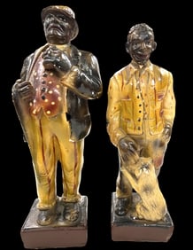 Two Black Americana Chalkware Gentlemen