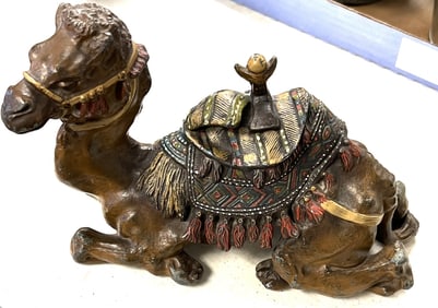 Metal Lounging Camel Ink Well