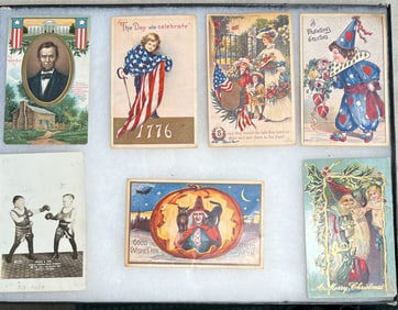 Collection of 7 Postcards Including Halloween