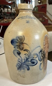 2 Gallon Blue Decorated Jug