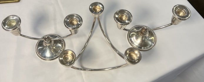 Three Weighted Sterling Silver Candelabras - 1 MCM