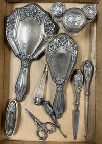 Group of Sterling Dresser Set