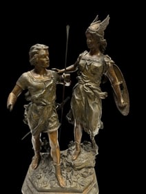 Bronze Figural Statue Siegfried & Brunhilde