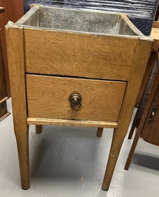 Small Square Top Oak Dry Sink