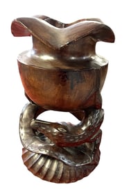 MCM Balinese Carved Lamp Base