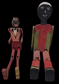 Two Folk Art Black Americana Dancing Dan