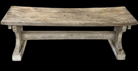 Whitewash Wooden Bench