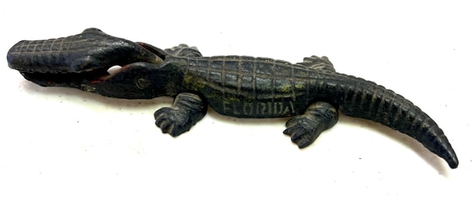 Two Vintage Cast Iron Alligators