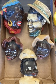 Group of Black Americana Wall Pockets & Plaques