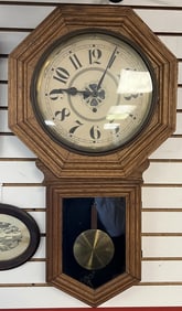 Oak Schoolhouse Clock