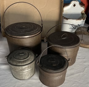 Group of Tin Berry Pails