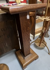 Tall Square Oak Pedestal