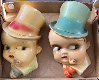 Two String Holder Chalkware