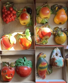 Group of Twelve Chalkware String Holders