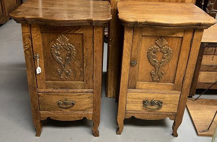 Two Oak Side Tables