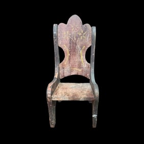 Early Doll Size Chair in Red Paint