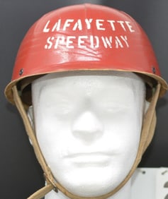 1940's Lafayette Speedway Track Officials  fiber  Helmet w/ original liner & chin strap,  painted