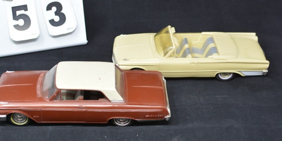 Two Promo Cars: 1961 Thunderbird Convertible  2  Door yellow w/ silver interior & 1962  Galaxy 500 2