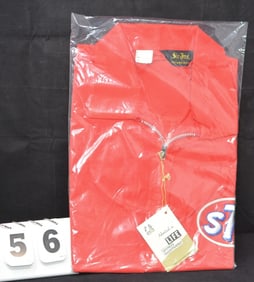 Vintage NOS STP Windbreaker Jacket red full  size  with STP patch on left side chest made  by Sir