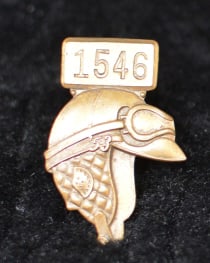1953 Indy 500 Pit Pass Badge #1546 helmet &   goggles made by Bastain Bros, Rochester, NY.