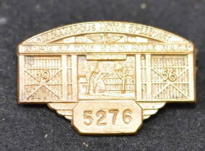 1956 Indy 500 Pit Pass Badge #5276 pit  garages  made by Bastain Bros, Rochester, NY.