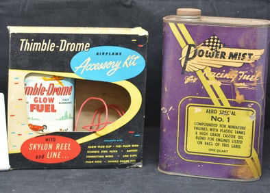 Thimble Drome Airplane Accessory Kit  w/ o/i  fuel  can, & jumper wire. Power Mist Racing  Fuel can