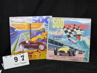 Two Indy 500 Vinyl Albums: Recorded on the  scene  Indianapolis Motor Speedway: 500 Miles  to Glory