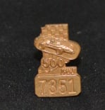 1968 Indy 500 Pit Badge #7351 made by Bastain   Bros., Rochester, NY of state of Indiana &
