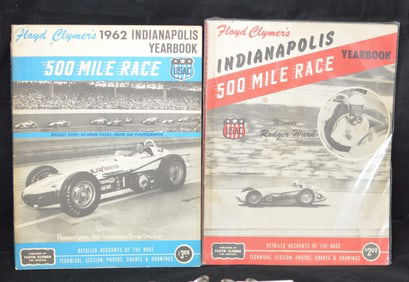 Floyd Clymer's Indianapolis 500 Year Books:  1959  red, black & white graphics w/ winner  Roger Ward