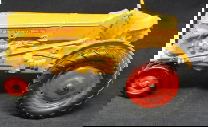 Vintage Minneapolis Moline Farm Tractor  yellow w/  red rims original condition, light  scuffs