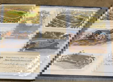 Vintage Indy 500 Postcards & cancelled check  to  Indianapolis Speedway Co, February 21,  1923