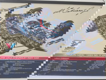 1993 Valvoline Advertisement Indy Car poster   19" x  26" by artwork by Tony Matthews