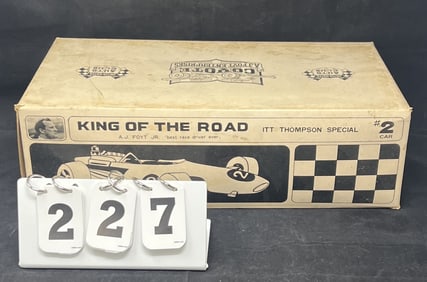 AJ Foyt Whiskey Decanter IOB :  IIT Thompson   Special, Box stamped with Coyote Racing  Emblem.  The