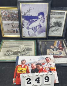 Six Autographed Indy Car Drivers: Rick Mears,  AJ  Foyt, Al Unser, Johnny Rutherford, Bobby  Unser,