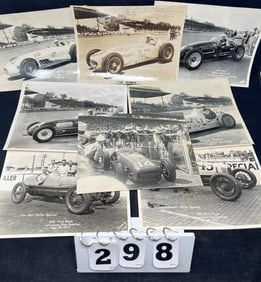 Group of Vintage Indy 500 B/W Photos: 1954   autographed by Bill Vukovich, also Champion  Spark