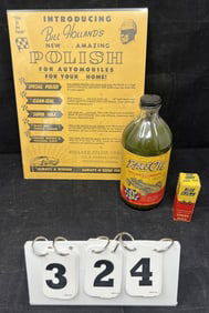 Vintage Automotive Advertising: Countertop   cardboard display for Holland's Polish Co.,  yellow  w/